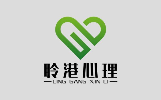 绿色心形心理logo设计