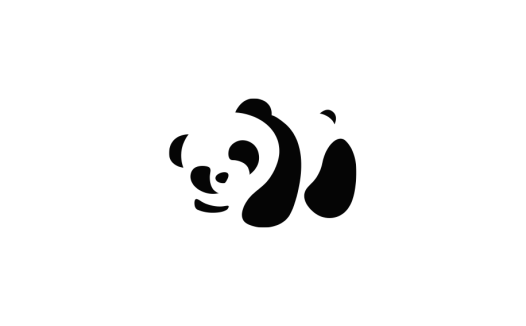 熊猫元素的简约logo设计