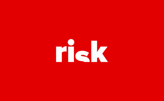 红色简洁风格的Risk Logo设计