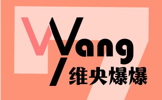 简约风粉色渐变背景下的Wang logo设计