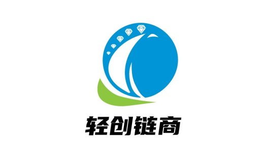 蓝色波浪与钻石元素的现代logo设计