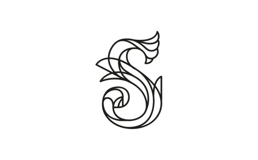 优雅线条艺术天鹅logo设计