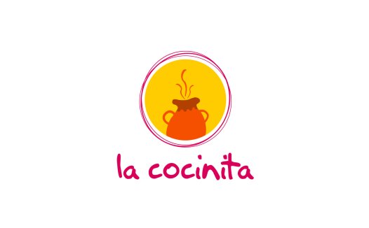 简洁美食logo设计:La Cocinita