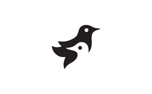 简洁鸟形logo设计
