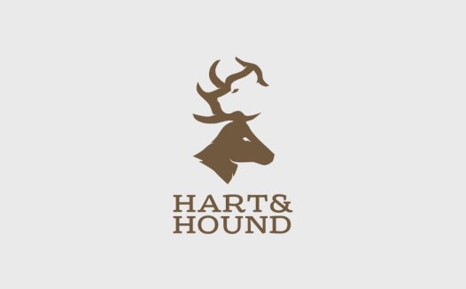 Hart&Hound logo设计:简约鹿头标志
