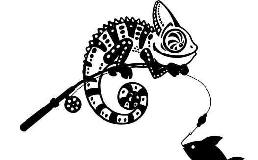 变色龙钓鱼logo设计