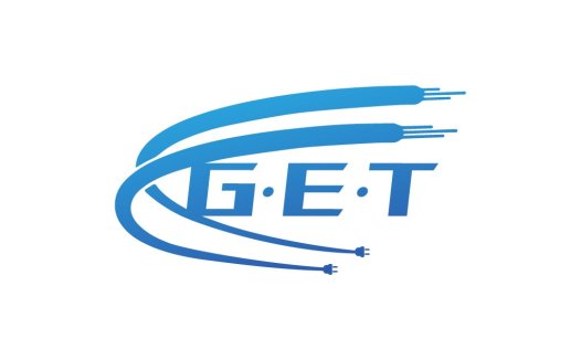 蓝色电缆形状的GET logo设计
