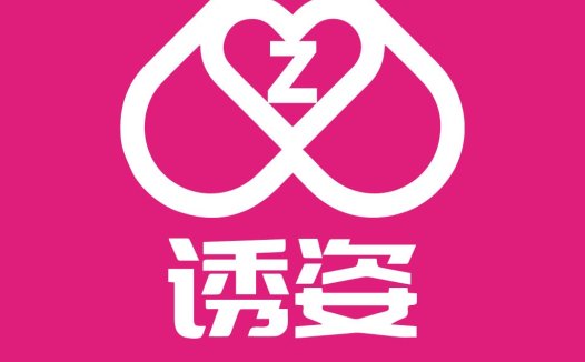 粉色背景下的简约心形logo设计