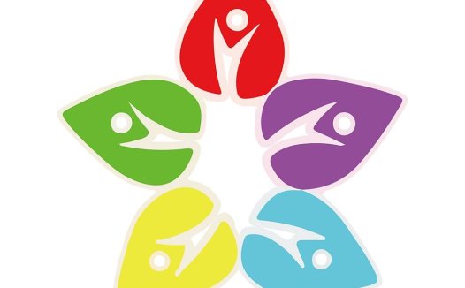 色彩斑斓的人形图案logo设计