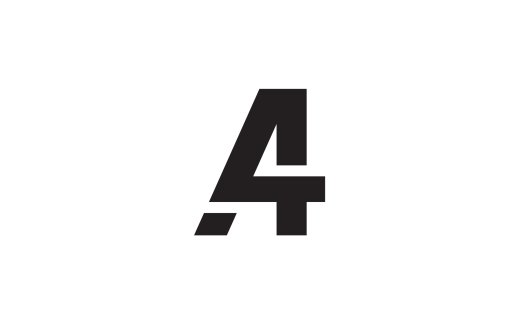 简约数字4字体logo设计