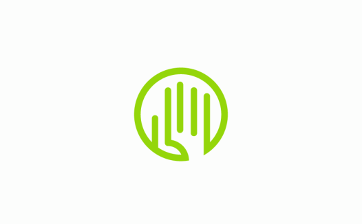 简洁环保绿色圆圈logo设计