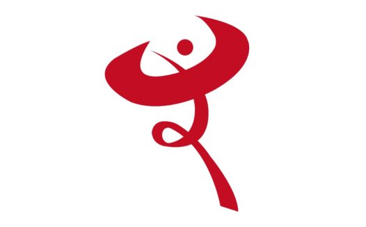红色抽象人形logo设计