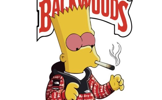 卡通风格Bart Simpson吸烟logo设计