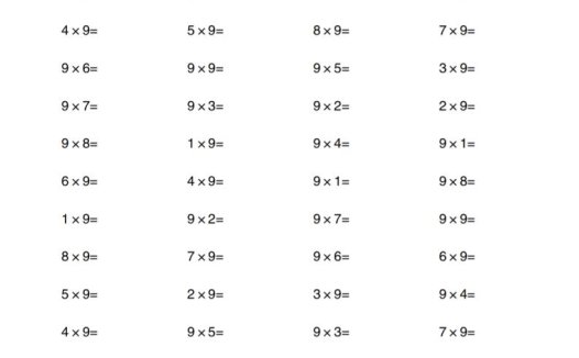 二上通用版数学【表内乘法口算专项】