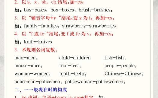 【2025秋新版】五年级上册英语语法知识点