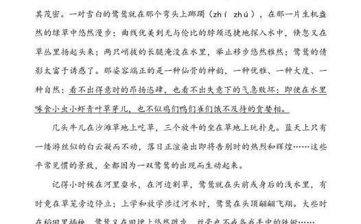 五年级语文上册类文阅读-23鸟的天堂（部编版）