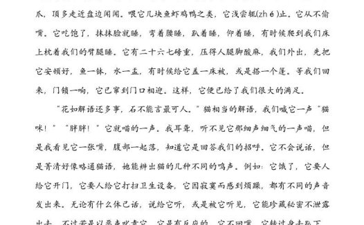 五年级语文上册类文阅读-4珍珠鸟（部编版）