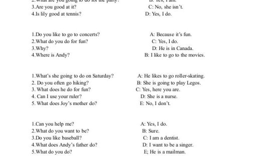 四年级英语上册选择适当答语专项练习(人教版一起点)