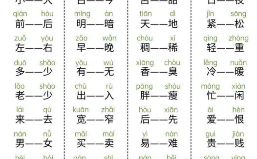 幼小衔接必备反义词大全从字到成语,轻松攻克词汇难关(11页)