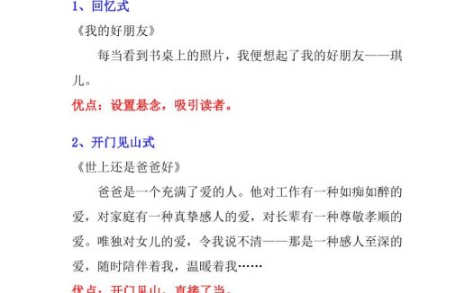 小学语文万能作文开头