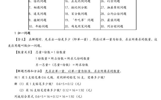 （精品）小学数学典型应用题精讲宝典(1)