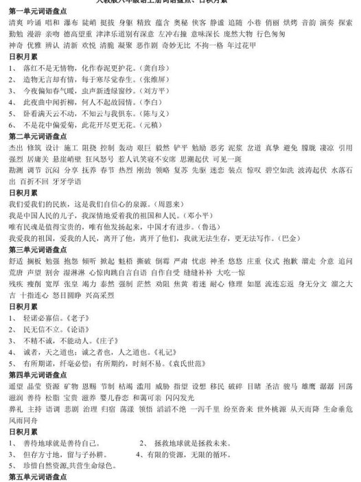 六年级语文上日积月累