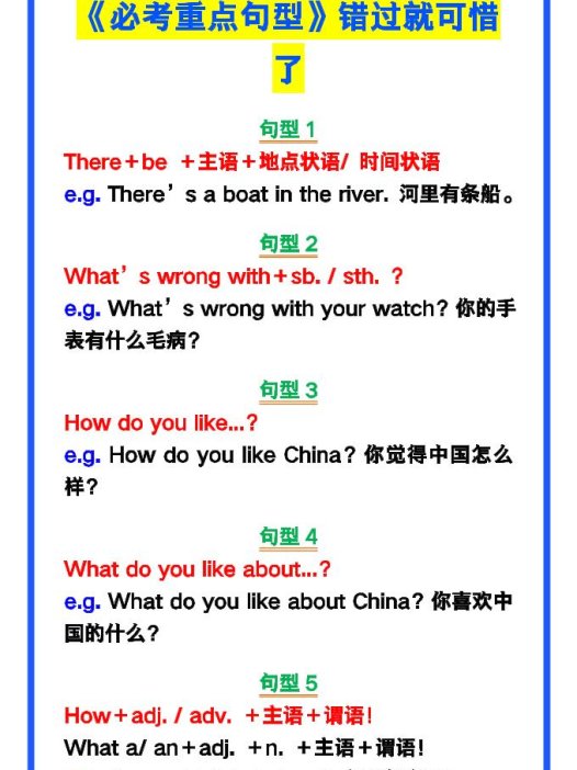 【2025秋新版】六年级英语上册《必考重点句型》错过就太可惜了！